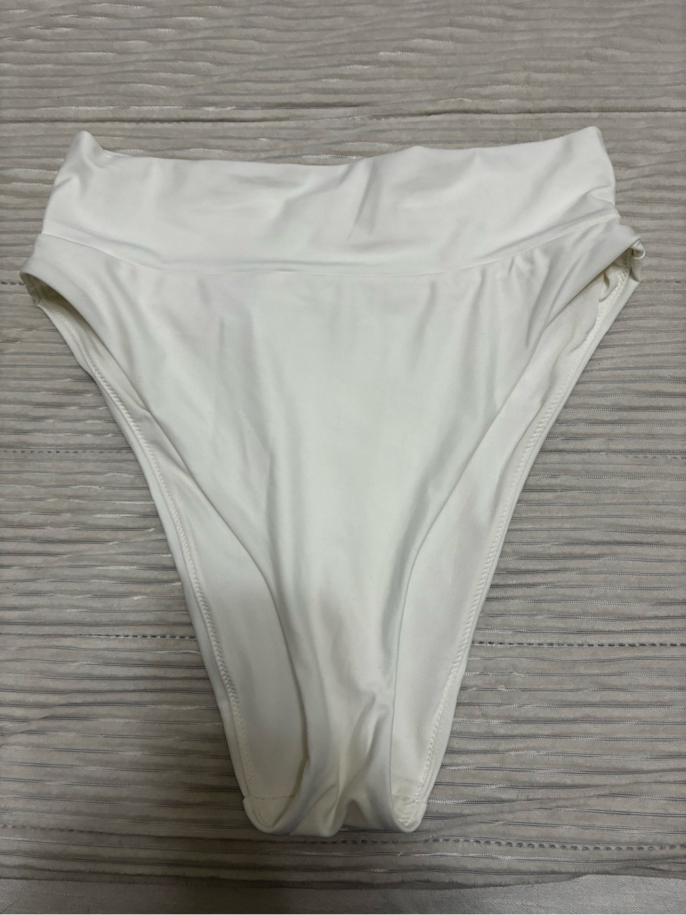 aerie High-Rise White Bikini Bottom